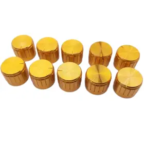Cgjiogujio 713721763481 10x Aluminum Hi-fi Cd Volume Tone Control Potentiometer Knob 6mm Golden