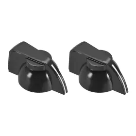 Duefixing 041814400730 2pcs 6.4mm Shaft Hole Potentiometer Knobs For Volume Adjustment Guitar Black