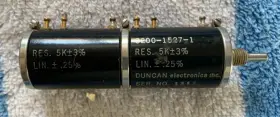Duncan 3200-1527-1 Precision Dual Potentiometer Mod 5k /-3% 1/8 Inch Shaft. Nos Duncan 3200-1527-1 Precision Dual Potentiometer Mod 5k /-3% 1/8 Inch Shaft. Nos
