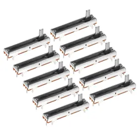 Fixinairp 672668727430 10pcs Straight Single Linear Slide Potentiometer B100k 45mm L 30mm Travel