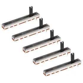 Fixinairp 672668727560 5 Pcs Straight Single Linear Slide Potentiometer B100k 60mm L 45mm Travel