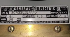 8070EB101AA45 GE General Electric Rheostat #2