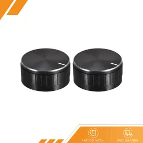 Gryfton 680811090546 2 X Potentiometer Knob Knurled Shaft Black Aluminum Groove Surface 40x17mm Gryfton 680811090546 2 X Potentiometer Knob Knurled Shaft Black Aluminum Groove Surface 40x17mm