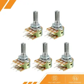 Gryfton 686687010343 5 X Wh148 10k Ohm Variable Resistors Dual Rotary Carbon Film Potentiometer