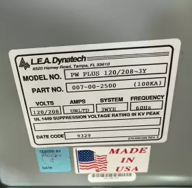007-00-2500 L.E.A DYNATECH Voltage Surge Suppressor Pw #2