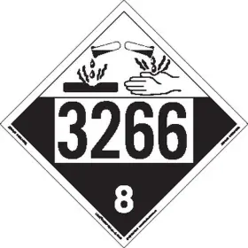 ZT4-3266 LABELMASTER Un Corrosive Hazmat Placard Tagboard