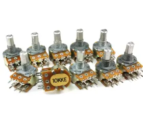 10KKE LINEAR Dual Audio Potentiometer Taper Hex Nuts