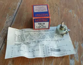 Mallory Tsa-10 Nos Model L Pad Potentiometer With Paperwork 10 Ohm Input 4 Out