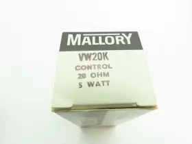 VW20K-Y12 MALLORY Potentiometer Single Turn Shaft #2 VW20K-Y12 MALLORY Potentiometer Single Turn Shaft #2