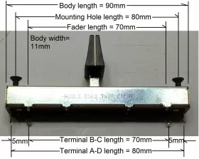 B5K-7910 NOBLE Slide Potentiometer Shaft Travel #2