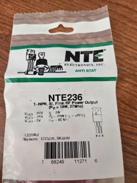 NTE236 NTE Transistor Npn Silicon Ic Po