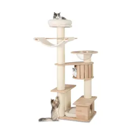 PTS10278CTPV PETSITE Tall Wood Cat Tree Level Tower