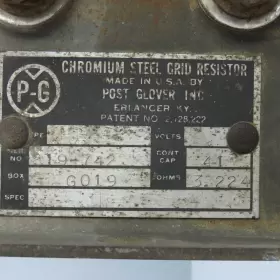 19-742 POST GLOVER Chromium Steel Grid Bank Resistor #2