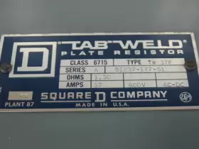 TW37F SQUARE D Tabweld Ac Crane Plate Resistor #2