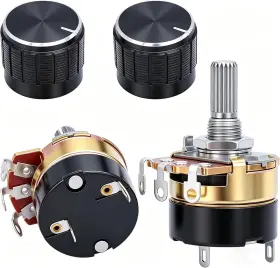 Twtade 445022428419 2pcs 10k Ohm Single Linear Taper Dimmer Potentiometer With On/off Switch