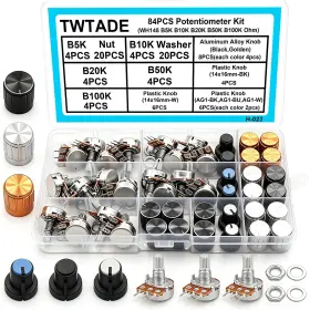Twtade H-023 84pcs Potentiometer Kit Wh148 B5k B10k 5k 10k 20k 50k 100k Ohm 64pcs