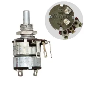 Und 3760278020-324 100k Miniature Audio Taper Potentiometer With Spst Switch 1/8 Inch D Shaft Panel Mount