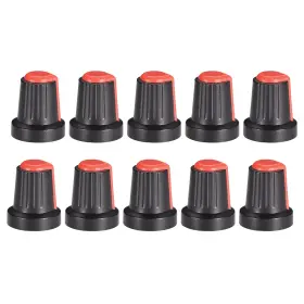 Uxcell 041814399690 10pcs 6mm Knob For Speaker Effect Pedal Amplifier Potentiometer Red Mark