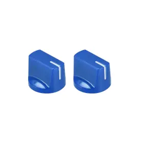 Uxcell 041814400136 2pcs 6.4mm Shaft Hole Pedal Knobs Pointer Control With Set Screw Blue