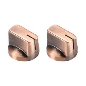 Uxcell 041814400266 2pcs 6.4mm Shaft Hole Knobs Pointer Control With Set Screw Bronze Tone