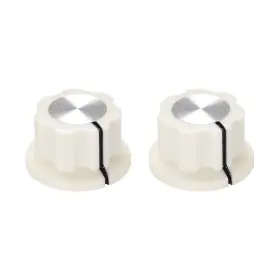 Uxcell 041814400280 2pcs 6.4mm Shaft Hole Potentiometer Control Rotary Knobs Effect Pedal Knob Beige