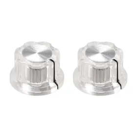 Uxcell 041814400495 2pcs 6.4mm Shaft Hole Potentiometer Control Rotary Knobs Effect Pedal Knob Clear