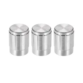 Uxcell 041814509242 3pcs Potentiometer Knob Silver Tone Aluminum Rotary Volume Control