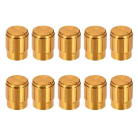 Uxcell 041814509297 10pcs Potentiometer Knob Gold Tone Rotary 13mm X 17mm Volume Control