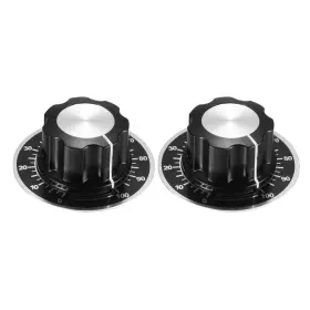 Uxcell 041814510071 2pcs Speaker Control Knob With Digital Scale Plate Potentiometer Rotate Knobs