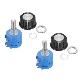 Uxcell 614462330867 2 Set 3590s-2-202l 2kohm Precision Multi Turn Wirewound Potentiometer Type A03