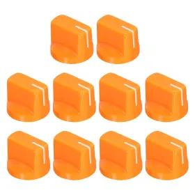 Uxcell 636939603557 10pcs 6.4mm Shaft Hole Pedal Knobs Pointer Control With Set Screw Orange