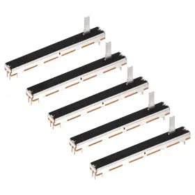 Uxcell 672668727584 5pcs Straight Single Linear Slide Potentiometer B10k 75mm L 60mm Travel