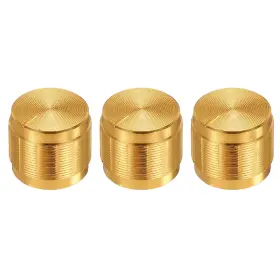 Uxcell 679134006129 3pcs Potentiometer Knob Knurled Gold 6mm Dia. 15mmx13mm