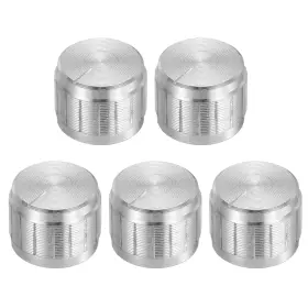 Uxcell 679134010096 5pcs Potentiometer Knob Knurled Shaft Silver 6mm Rotary 17mmx13mm
