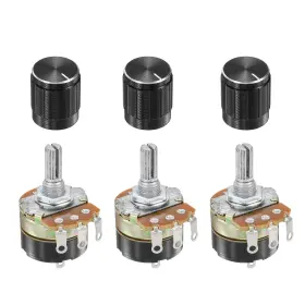 Uxcell 683007659381 3pcs 10k Ohm Rotary Potentiometer Wh138 3 Pin Variable Resistor Black