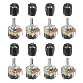 Uxcell 683007659398 8pcs 10k Ohm Rotary Potentiometer Wh138 3 Pin Variable Resistor Black