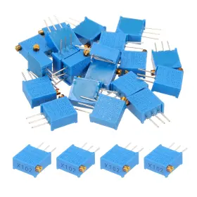 Uxcell 683007923024 20pcs 1k Ohm Multiturn Trimmer Potentiometer 3296x Side Adjust Resistor