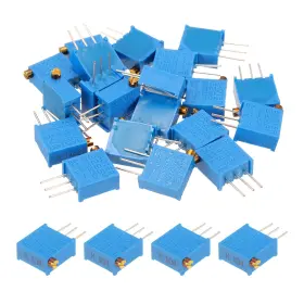 Uxcell 683007923260 20pcs 100k Ohm Multiturn Trimmer Potentiometer 3296x Side Adjust Resistor