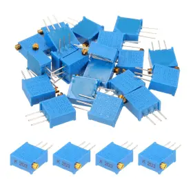 Uxcell 683007923321 20pcs 20k Ohm Multiturn Trimmer Potentiometer 3296x Side Adjust Resistor