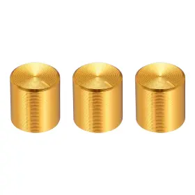Uxcell 683867208514 3pcs Potentiometer Knob Knurled Shaft Golden 10mmx10mm Volume Control