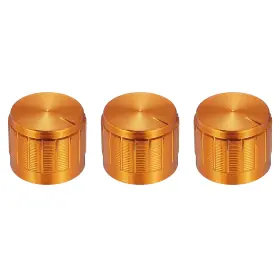 Uxcell 683867216120 3pcs Potentiometer Knob Knurled Shaft Golden 21mmx17mm Volume Control