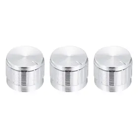 Uxcell 683867216144 3pcs Potentiometer Knob Knurled Shaft Silver 21mmx17mm Volume Control