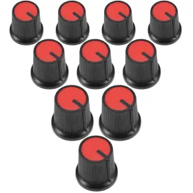 Uxcell 714998372819 10pcs Plastic Potentiometer Volume Control Rotary Knob Knurled Shaft Hole Red