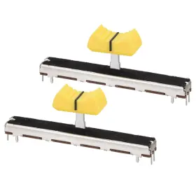 Uxcell 747709172699 75mm Straight Slide Potentiometer B10k Ohm Yellow Black Knobs 2pcs
