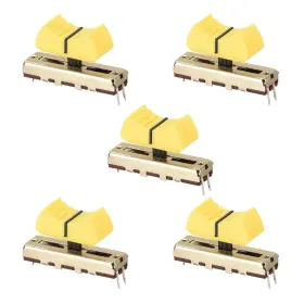 Uxcell 747709172781 5pack 35mm Straight Slide Potentiometer B50k Ohm Yellow Black Knobs