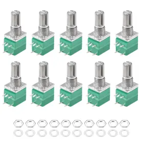 Uxcell 784958546123 5k Ohm Variable Resistors Single Rotary Carbon Film Taper Potentiometer 10pcs