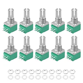 Uxcell 784958546161 100k Ohm Variable Resistors Double Rotary Carbon Film Taper Potentiometer 10pcs