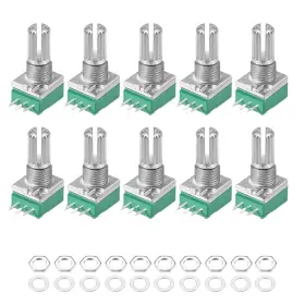 Uxcell 784958546345 20k Ohm Variable Resistors Single Rotary Carbon Film Taper Potentiometer 10pcs