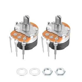 Uxcell 784958547519 Wh138 10k Ohm Variable Resistors Single Rotary Carbon Film Potentiometer 2pcs