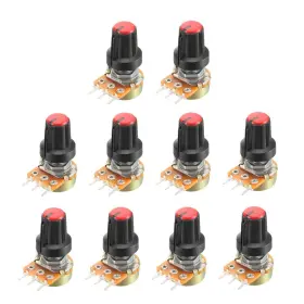 Uxcell A18091100ux0448 10pcs 20k Ohm Variable Resistors Single Turn Rotary Carbon